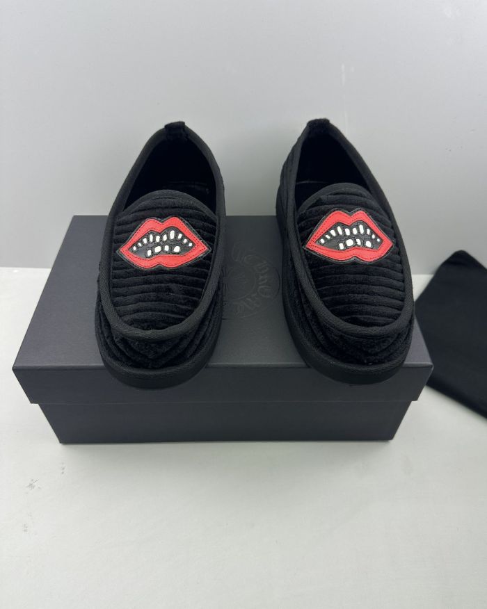 1:1 quality version Cross Sword Black Corduroy Slip-On Loafers 3 colors 29288654
