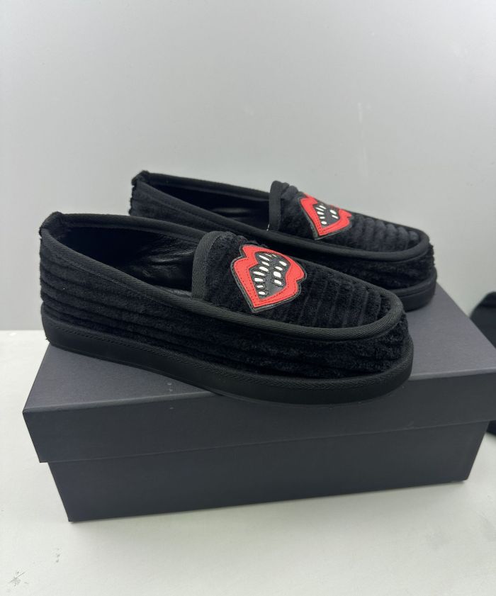 1:1 quality version Cross Sword Black Corduroy Slip-On Loafers 3 colors 29288654