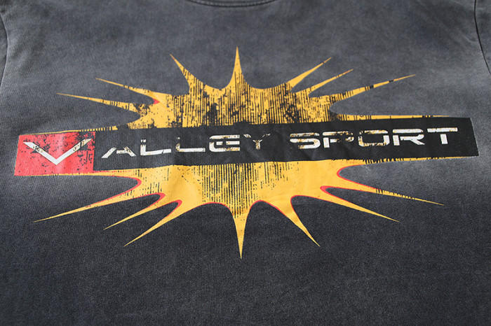 Sport Explosion Radiant Logo Front Single Side Print Oversized Washed Tee 29288348