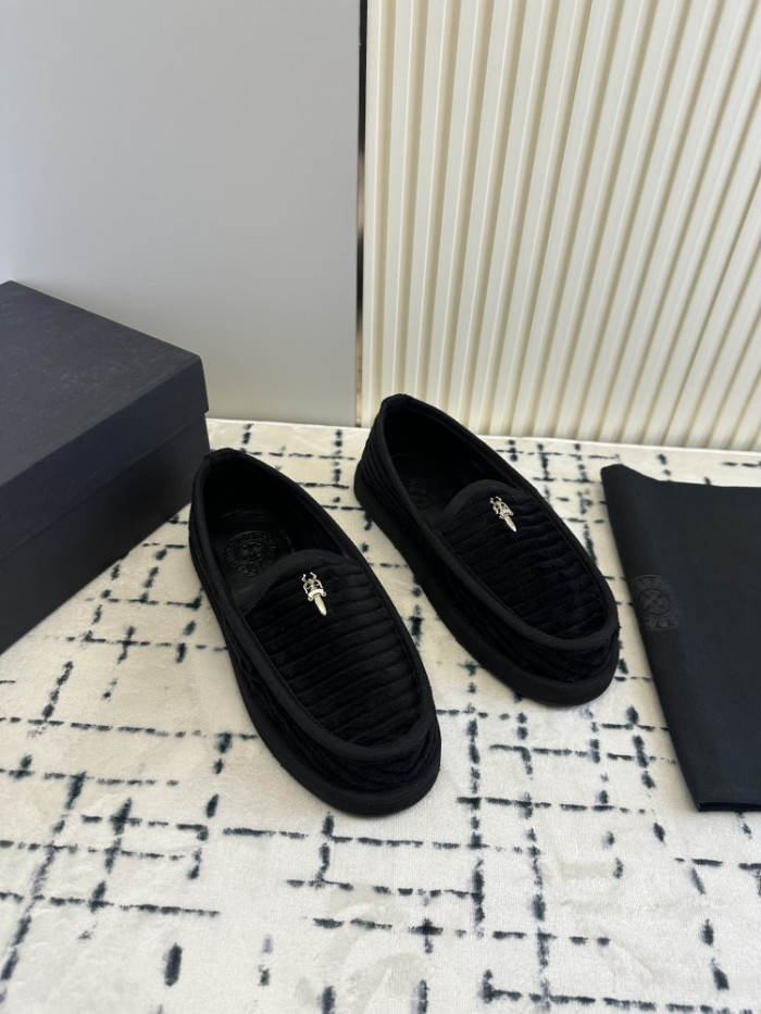 1:1 quality version Cross Sword Black Corduroy Slip-On Loafers 3 colors 29288654