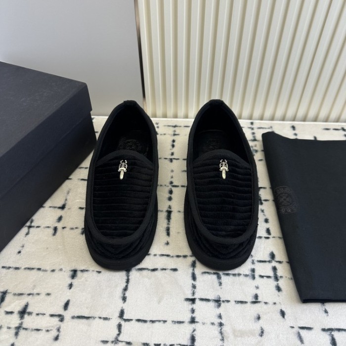 1:1 quality version Cross Sword Black Corduroy Slip-On Loafers 3 colors 29288654