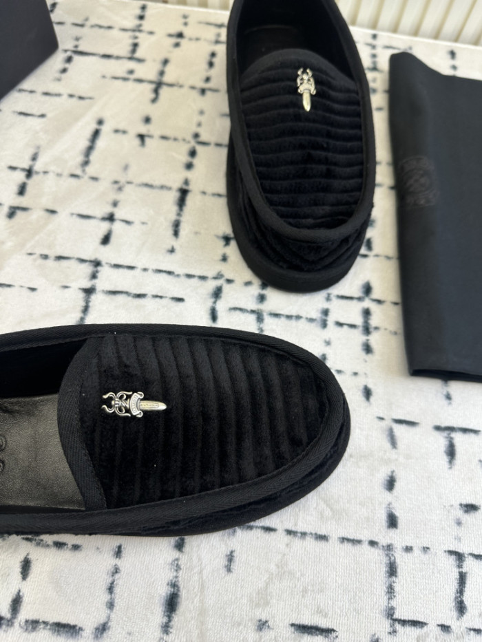 1:1 quality version Cross Sword Black Corduroy Slip-On Loafers 3 colors 29288654