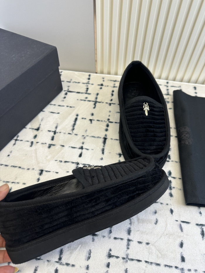 1:1 quality version Cross Sword Black Corduroy Slip-On Loafers 3 colors 29288654