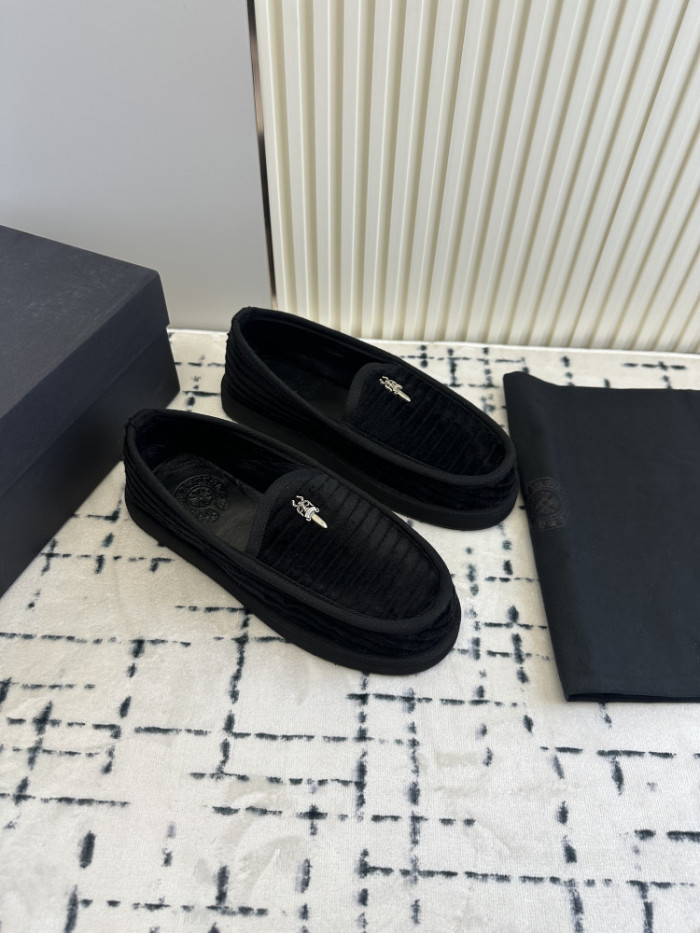 1:1 quality version Cross Sword Black Corduroy Slip-On Loafers 3 colors 29288654
