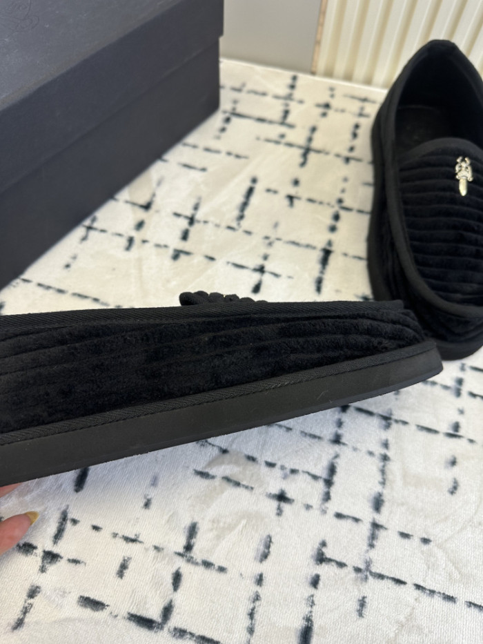 1:1 quality version Cross Sword Black Corduroy Slip-On Loafers 3 colors 29288654