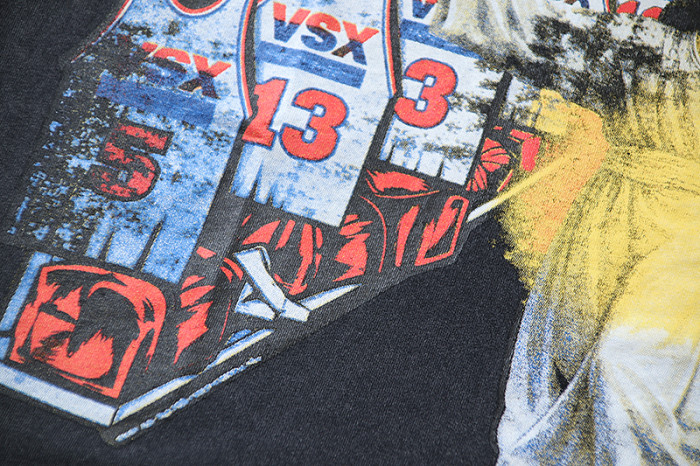 Gradient Letter Jesus Basketball Jersey Locker Room Front Only Print Washed Tee 29288351