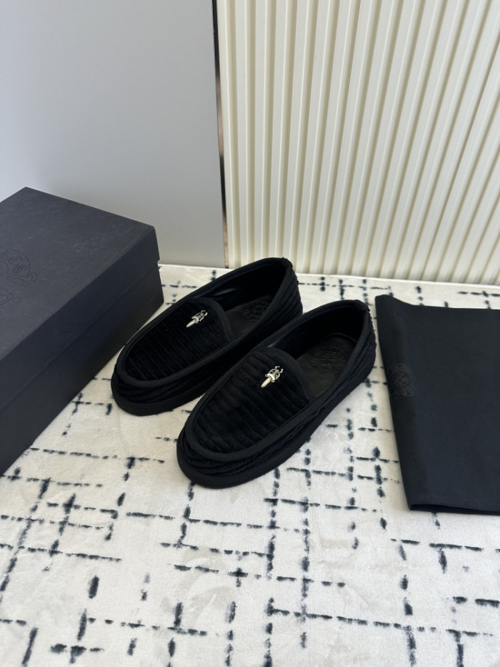 1:1 quality version Cross Sword Black Corduroy Slip-On Loafers 3 colors 29288654