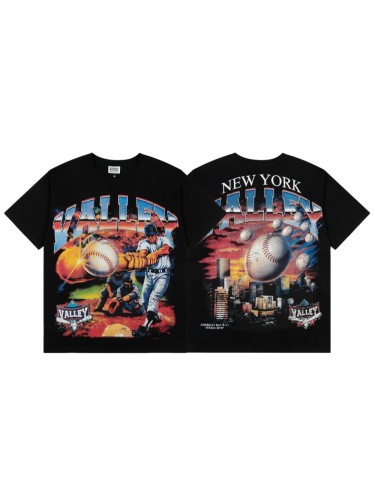 Vintage Baseball Full Print Gradient 3D Letter Front Batter Back New York City Print Tee 29305195
