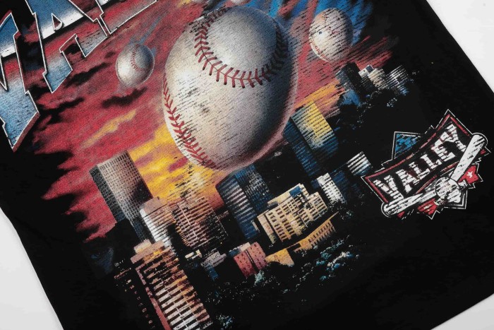 Vintage Baseball Full Print Gradient 3D Letter Front Batter Back New York City Print Tee 29305195