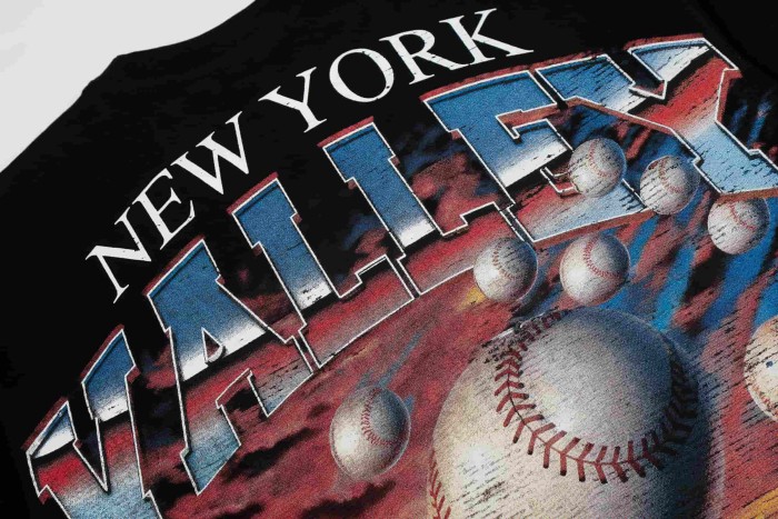 Vintage Baseball Full Print Gradient 3D Letter Front Batter Back New York City Print Tee 29305195