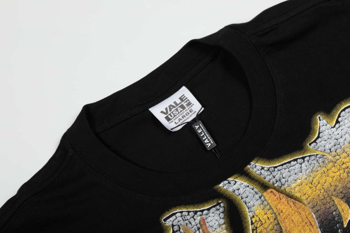 Vintage Crack Print Graffiti Letter Destroyed Statue Liberty UFO Desert Front Print Washed Tee 2 colors 29305188