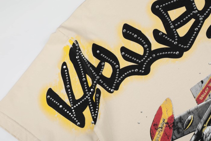 Bling Rhinestone Top Graffiti Font Vintage Space Rocket Rider Full Front Print Washed Tee 2 colors 29305180