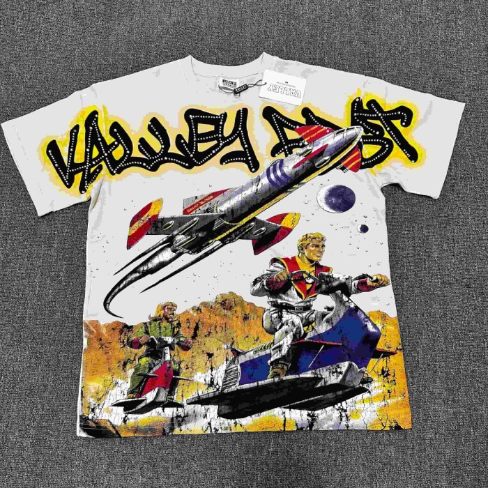 Bling Rhinestone Top Graffiti Font Vintage Space Rocket Rider Full Front Print Washed Tee 2 colors 29305180
