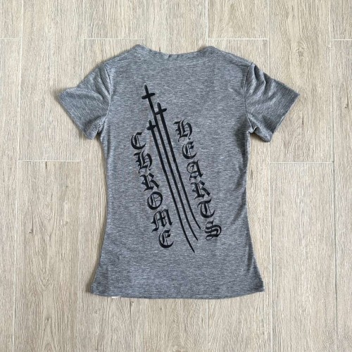 1:1 quality version Sanskrit Sword Print On Back V Neck Tee for girls 29306367