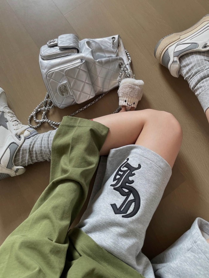 1:1 quality version Letter Patch Embroidery Grey Shorts 29306319