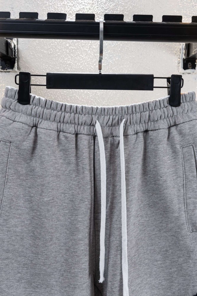 Streetwear Leather Cross Patch Applique Embroidery Elastic Drawstring Baggy Sweat Shorts 2 colors 29306496