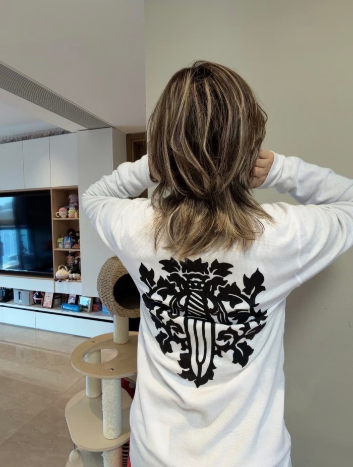1:1 quality version Sword Vine Waffle Print Long Sleeve T-Shirt 2 colors 29306220