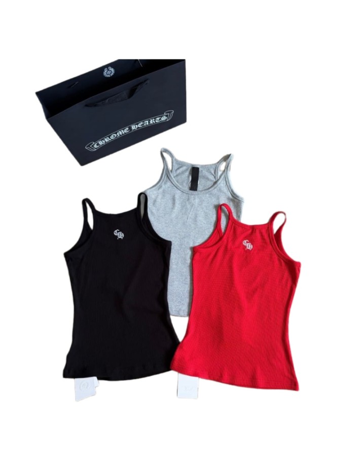 1:1 quality version Cross Flower Embroidery Knit Cami Top 3 colors 29306376