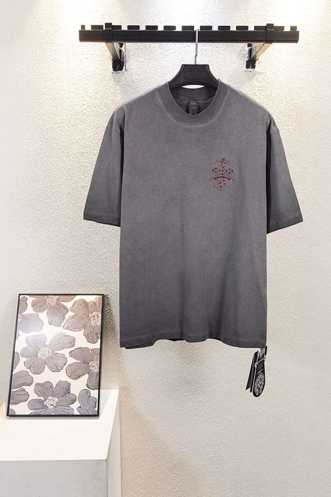1:1 quality version Small Chest Red Cross Patch Embroidery Vintage Washed  T-shirt 2 colors 29306525
