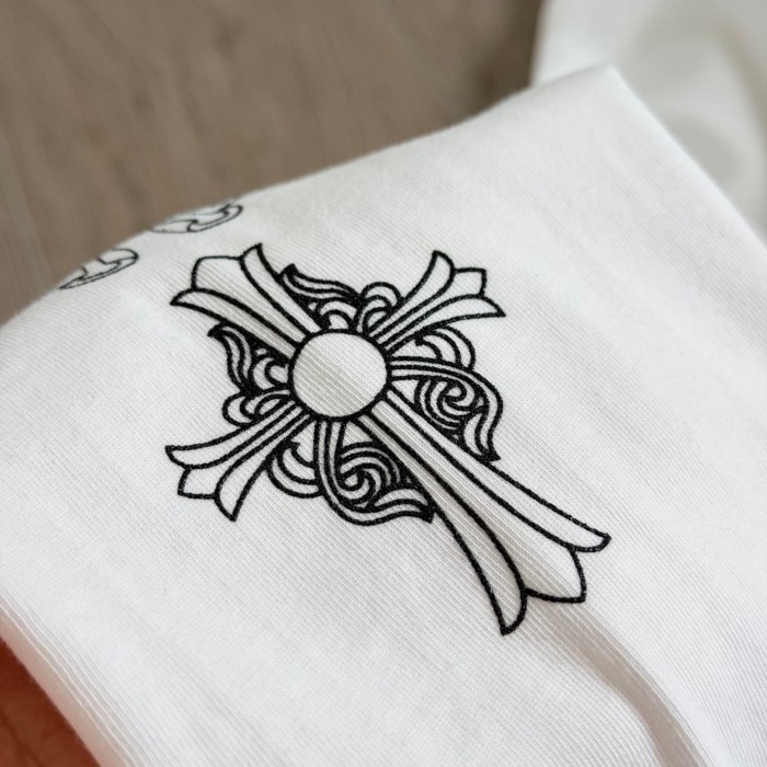 1:1 quality version Cross Sanskrit Scroll Print Long Sleeve T-Shirt 2 colors 29306222