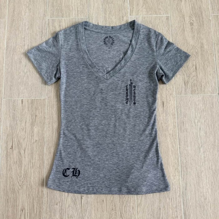 1:1 quality version Sanskrit Sword Print On Back V Neck Tee for girls 29306367