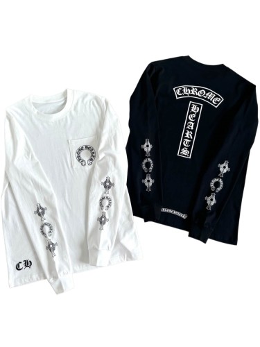 1:1 quality version Cross Sanskrit Scroll Print Long Sleeve T-Shirt 2 colors 29306222