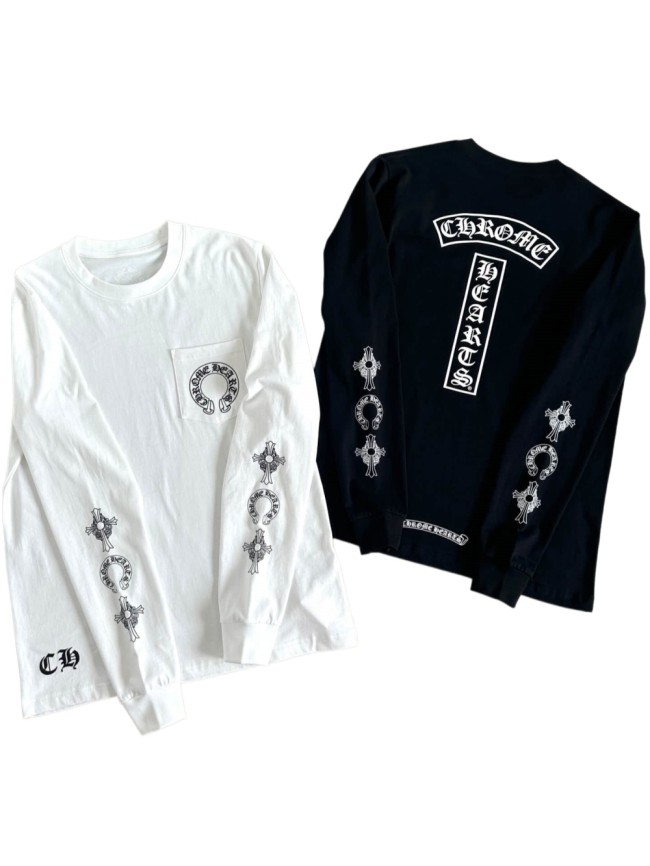 1:1 quality version Cross Sanskrit Scroll Print Long Sleeve T-Shirt 2 colors 29306222