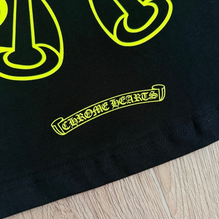 1:1 quality version Back Fluorescent Yellow-Green Horseshoe Print Long Sleeve T-Shirt 2 colors 29306218