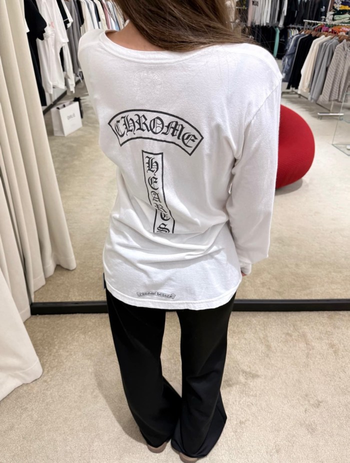 1:1 quality version Cross Sanskrit Scroll Print Long Sleeve T-Shirt 2 colors 29306222