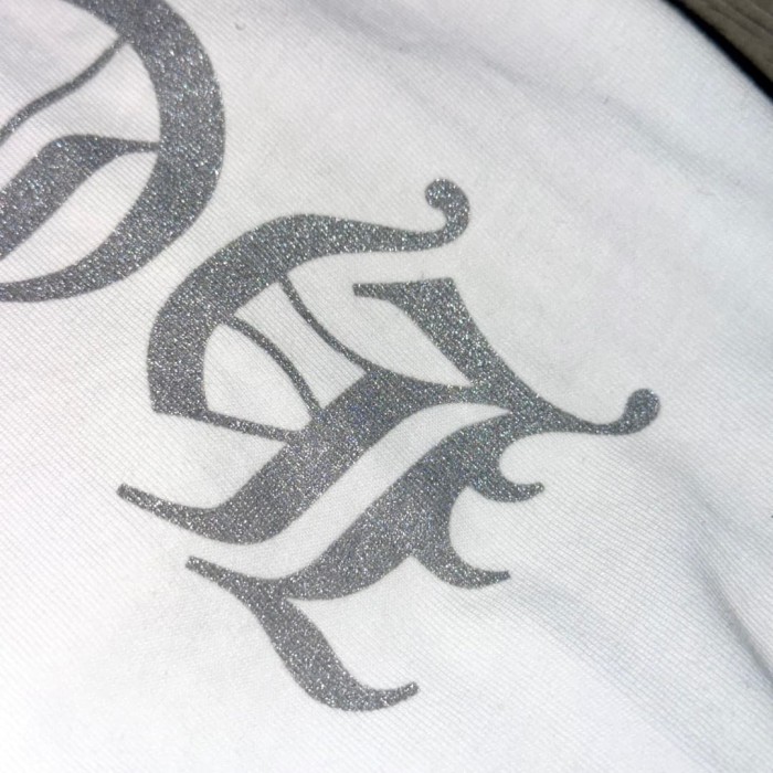 1:1 quality version Sword Vine Sanskrit Silver Foil Glitter Long Sleeve T-Shirt 2 colors 29306219