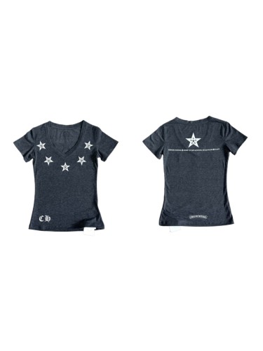 1:1 quality version Pentagram Sanskrit Slogan V Neck Print Tee for girls 29306366
