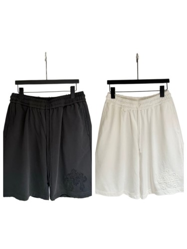 Gothic Streetwear Raw Edge Applique Cross Embroidery Elastic Drawstring Baggy Sweat Shorts 2 colors 29306483