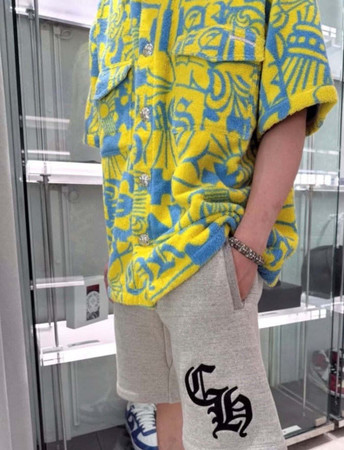1:1 quality version Letter Patch Embroidery Grey Shorts 29306319