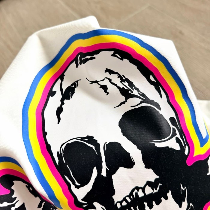 1:1 quality version Rainbow Outline Skull Print Tee 2 colors 29306208