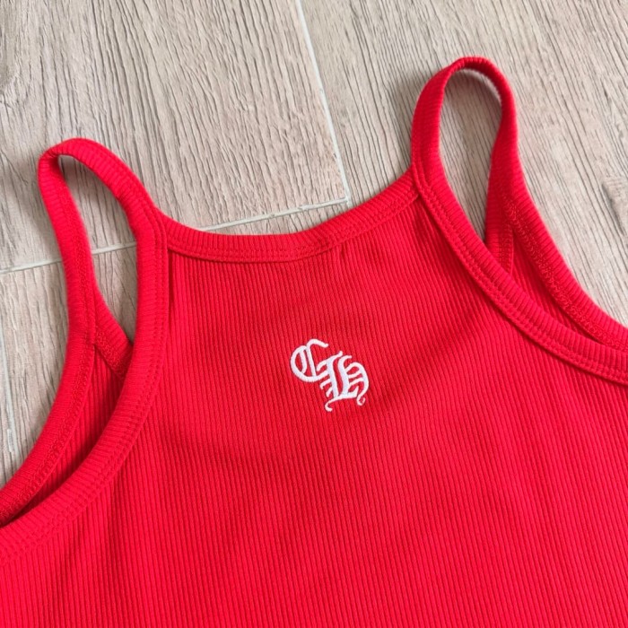 1:1 quality version Cross Flower Embroidery Knit Cami Top 3 colors 29306376