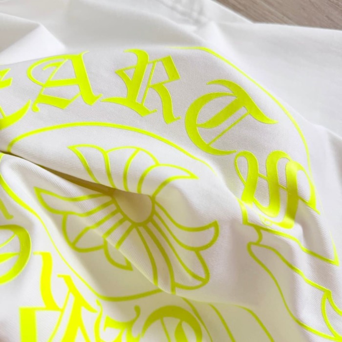 1:1 quality version Back Fluorescent Yellow-Green Horseshoe Cross Print Tee 2 colors 29306217