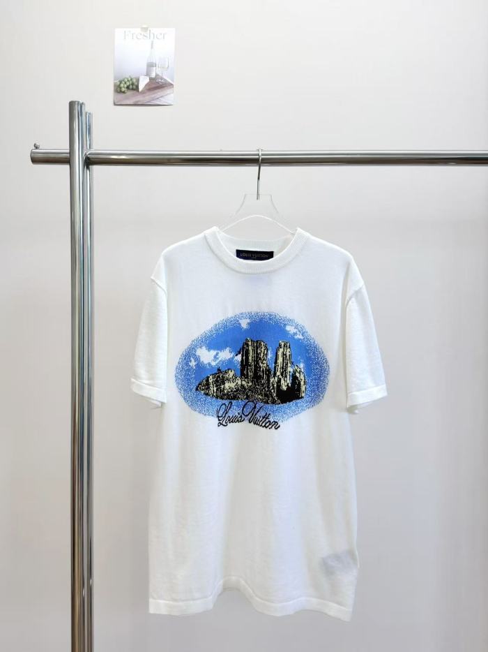 1:1 quality version Crayon Hand Drawn Landscape Print Tee 29306279