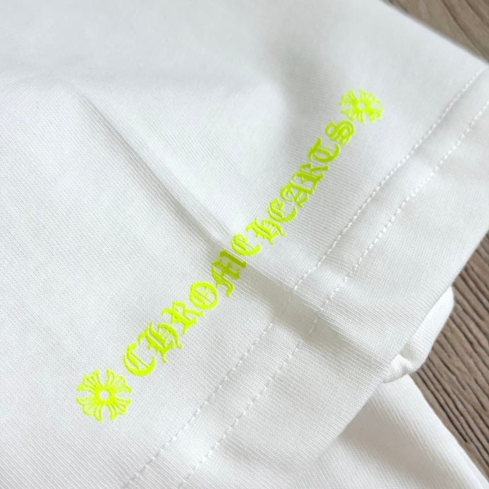 1:1 quality version Back Fluorescent Yellow-Green Horseshoe Cross Print Tee 2 colors 29306217