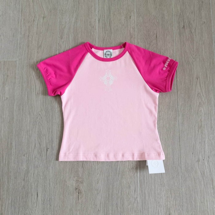 1:1 quality version Chest Cross Raglan Sleeve Sweet Hot Girl Group Style Print Tee 29306359
