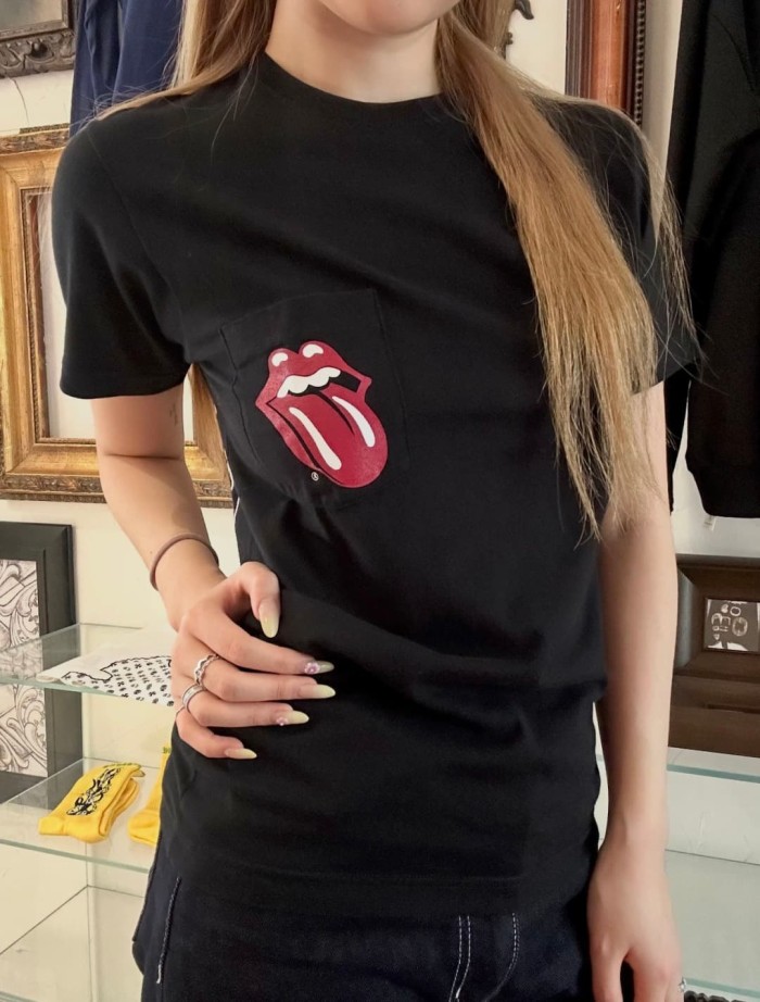 1:1 quality version Rolling Stones Collab Red Big Tongue Print Tee 29306215