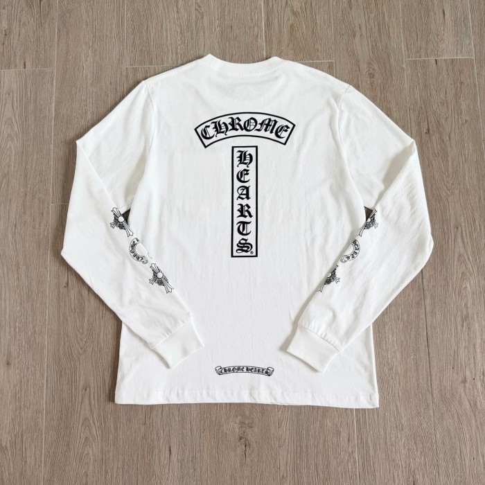 1:1 quality version Cross Sanskrit Scroll Print Long Sleeve T-Shirt 2 colors 29306222
