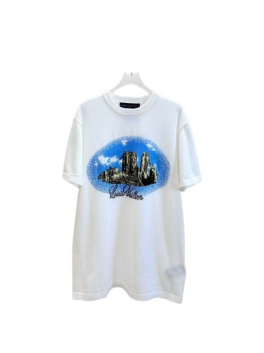 1:1 quality version Crayon Hand Drawn Landscape Print Tee 29306279