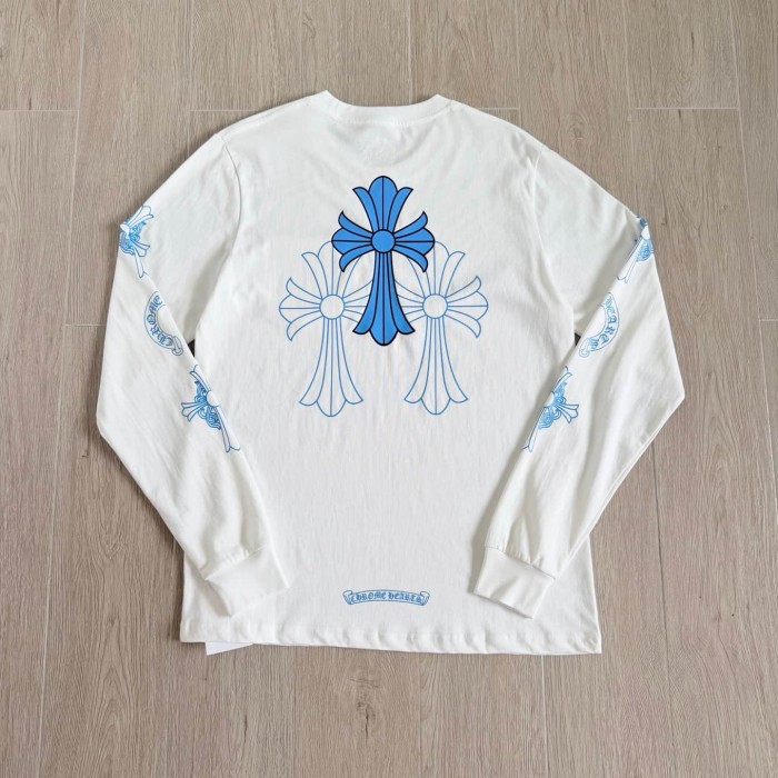 1:1 quality version Blue Triple Element On Both Arms Thirty Cross Print On Back Long Sleeve T-Shirt 2 colors 29306224