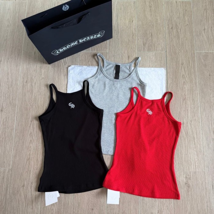 1:1 quality version Cross Flower Embroidery Knit Cami Top 3 colors 29306376