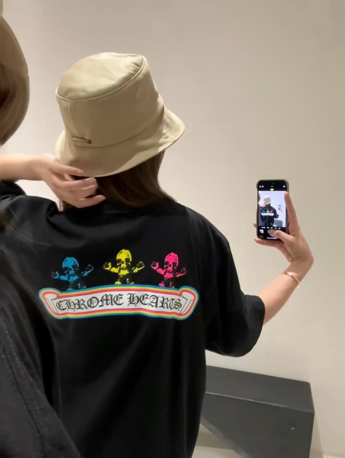 1:1 quality version Rainbow Outline Skull Print Tee 2 colors 29306208