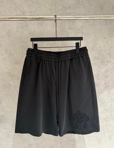 Gothic Streetwear Raw Edge Applique Cross Embroidery Elastic Drawstring Baggy Sweat Shorts 2 colors 29306483