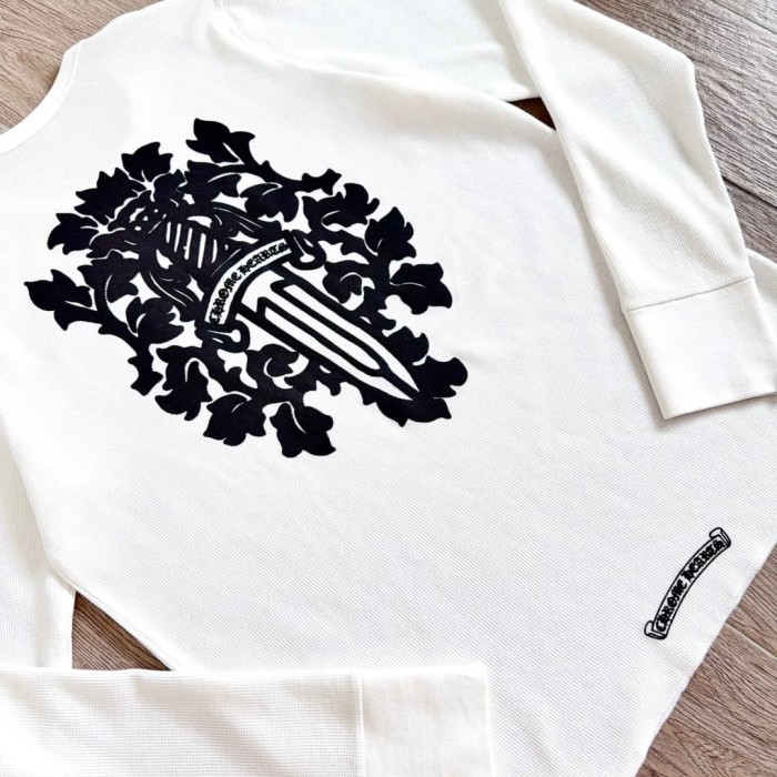 1:1 quality version Sword Vine Waffle Print Long Sleeve T-Shirt 2 colors 29306220