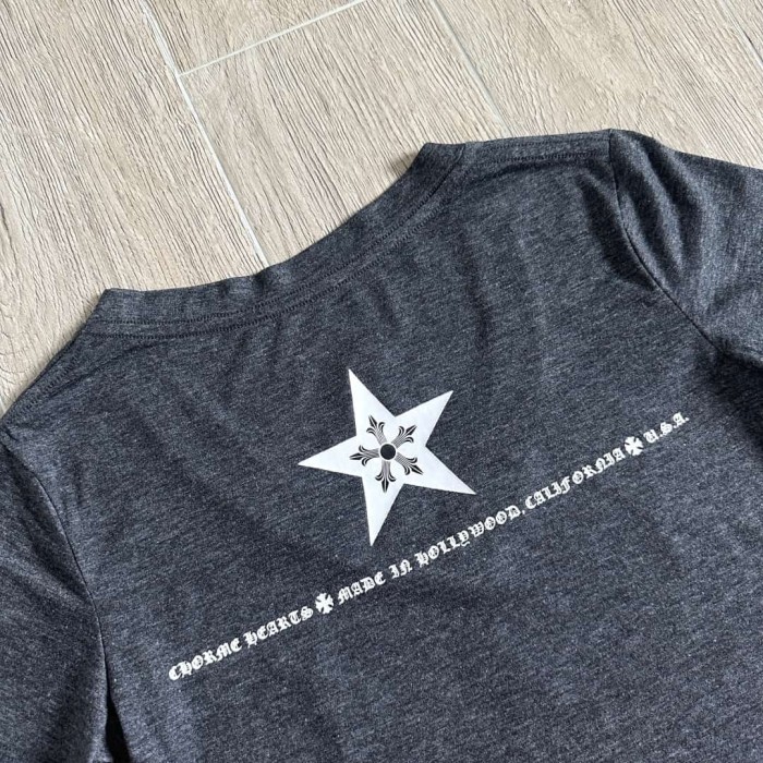 1:1 quality version Pentagram Sanskrit Slogan V Neck Print Tee for girls 29306366