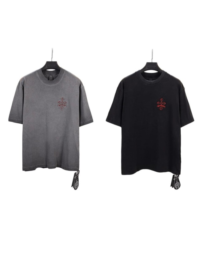 1:1 quality version Small Chest Red Cross Patch Embroidery Vintage Washed  T-shirt 2 colors 29306525