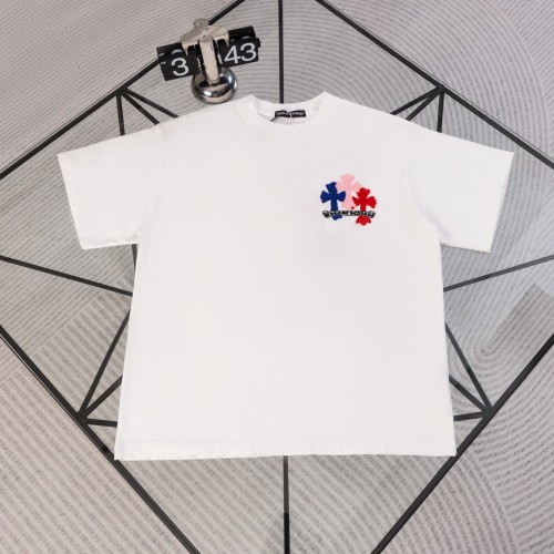 1:1 quality version Small Multi Color Cross Patch Back Cluster Colorful Cross Chenille Embroidery Gothic Letter  T-shirt 2 colors 29306549